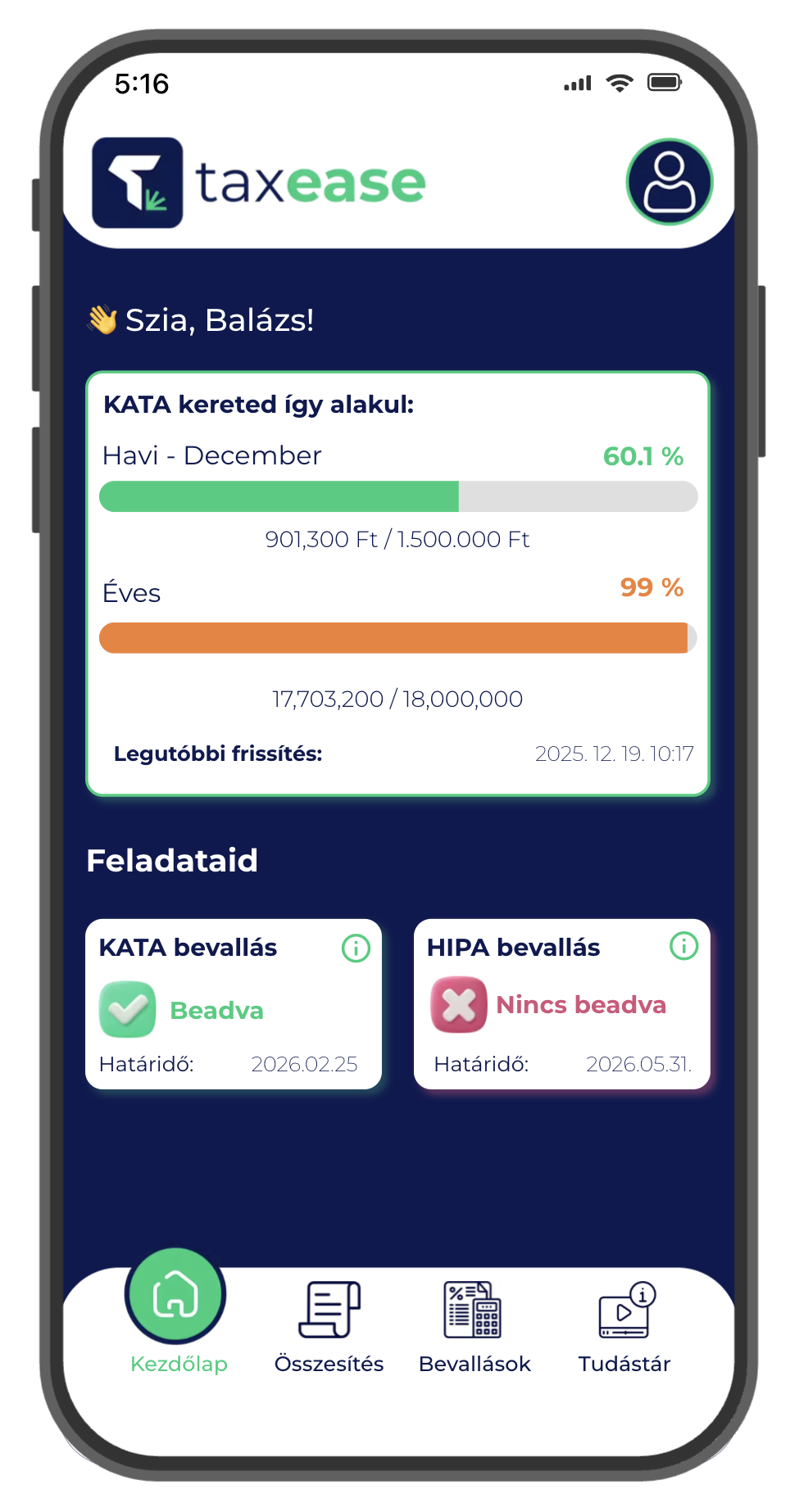 TaxEase Dashboard